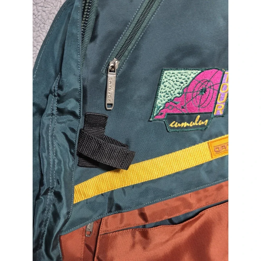 Vintage Ortovox CUMULUS Tour Hiking Backpack GREEN Orange Yellow SEE DESCRIPTION